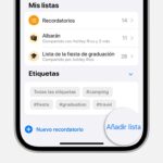 Ideas para crear listas en Recordatorios